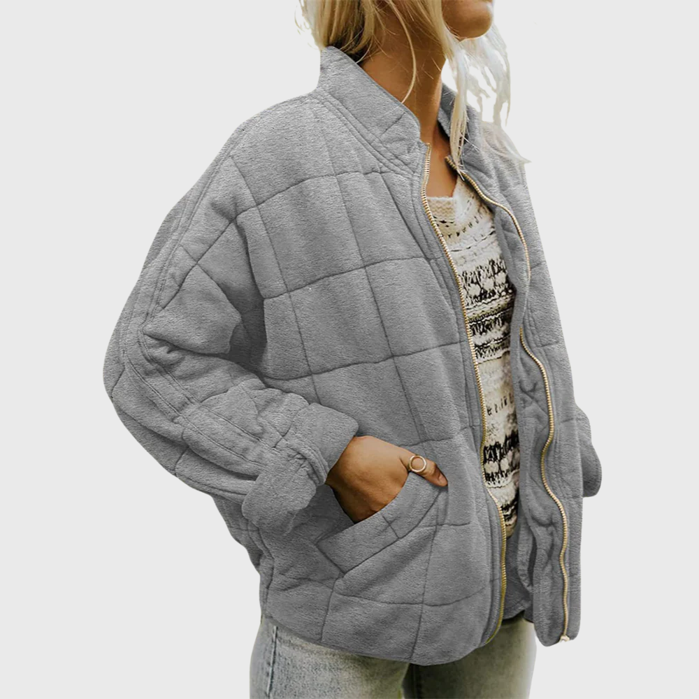 ELINA | Quilted Jacket with Zipper in Modern Style