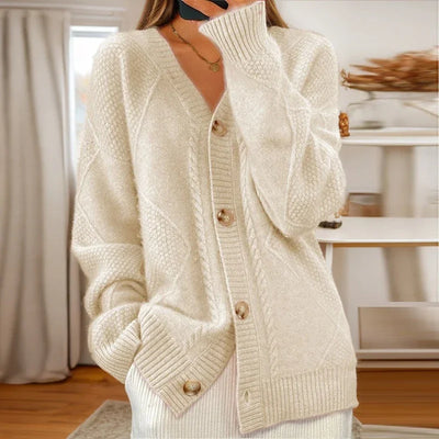 Clara | Stylish Women’s Cable Knit Cardigan – Lightweight