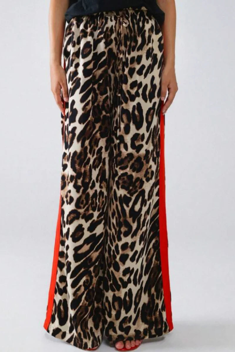 SELINA | Stylish Pants with Leopard Print and Stripes