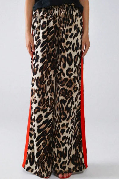 SELINA | Stylish Pants with Leopard Print and Stripes