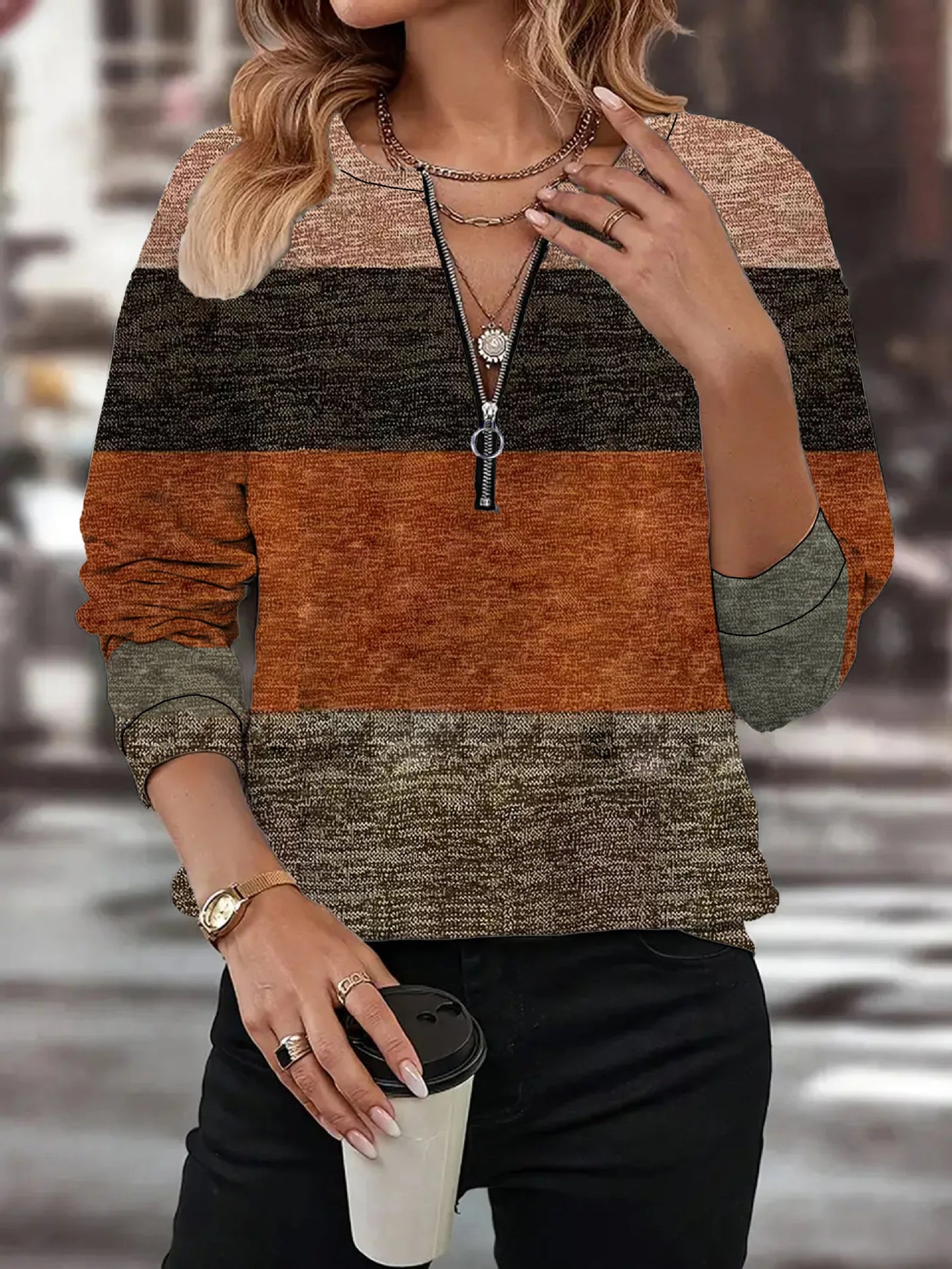 Mara | Casual Women’s Sweater with Modern Graphic Design