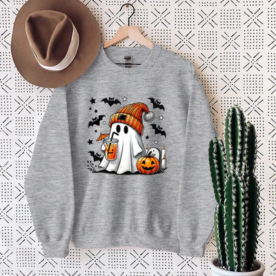 Lyra | Cozy Halloween Sweatshirt with Ghost Print