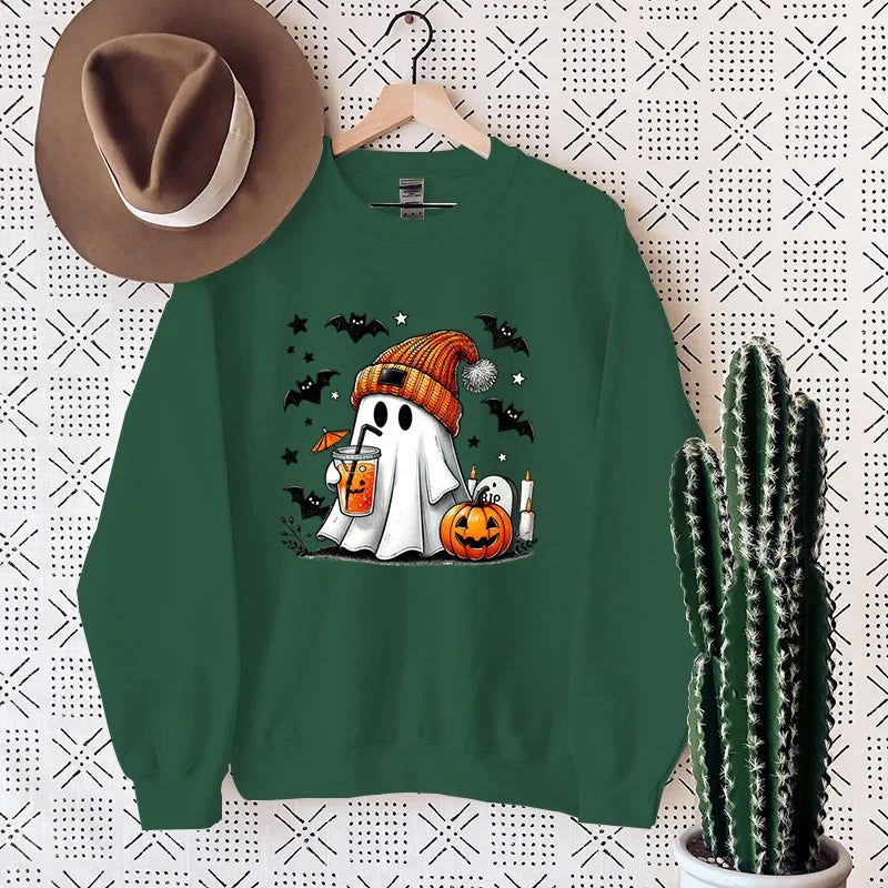 Lyra | Cozy Halloween Sweatshirt with Ghost Print