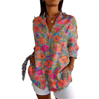 Lena | Blouse with Colorful Pattern in Modern Look