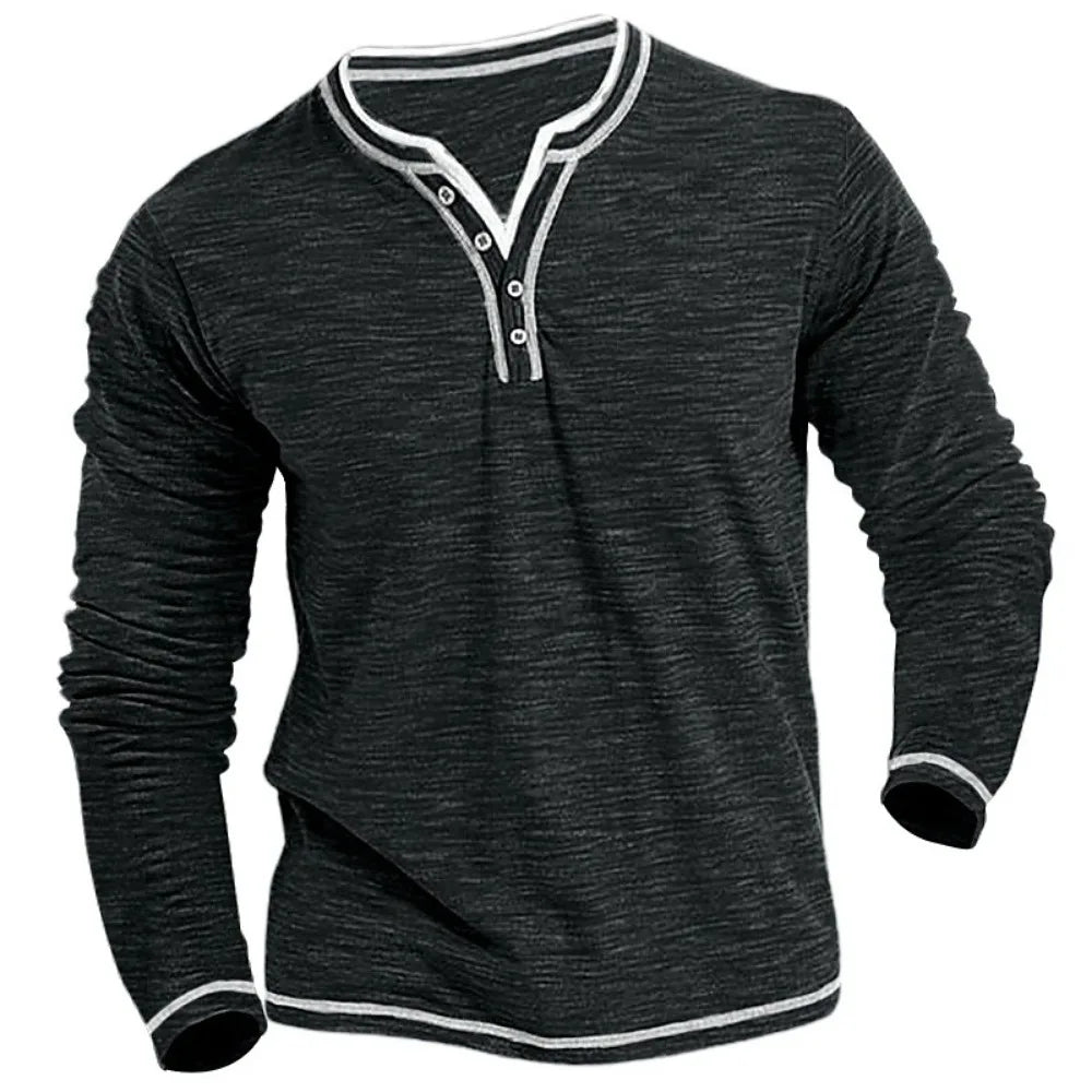 Ethan | Men’s Long Sleeve V-Neck Shirt