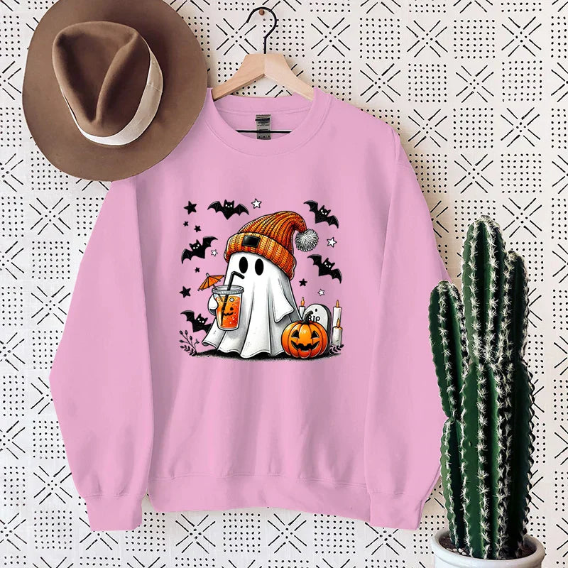 Lyra | Cozy Halloween Sweatshirt with Ghost Print