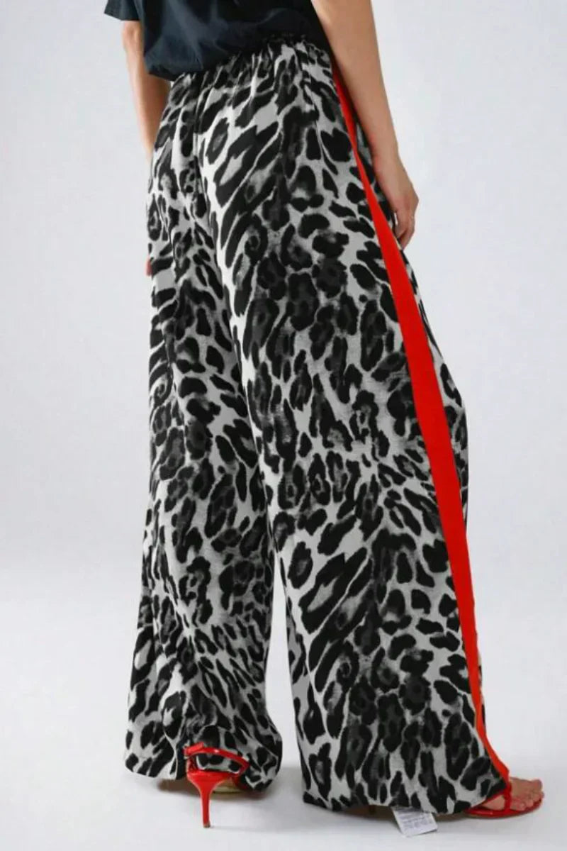 SELINA | Stylish Pants with Leopard Print and Stripes
