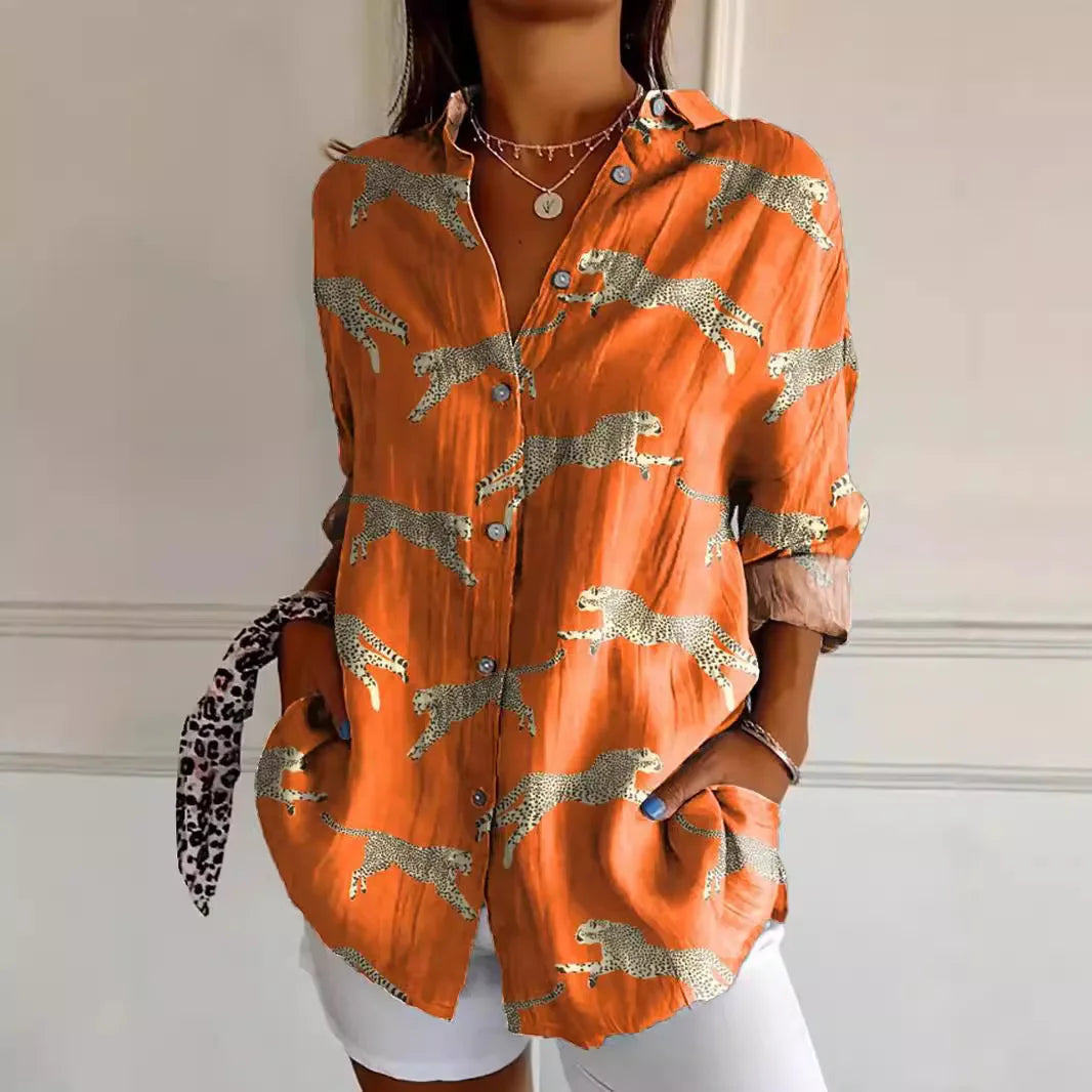 Lena | Blouse with Colorful Pattern in Modern Look
