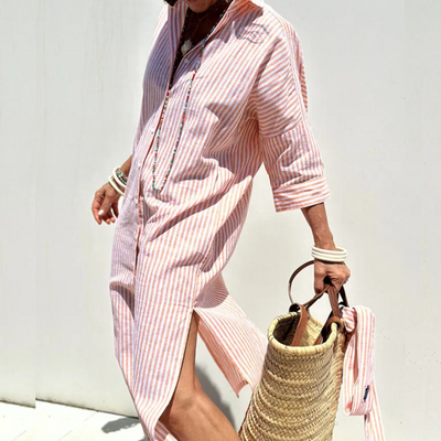 ALINA | Shirt Dress with Classic Striped Pattern
