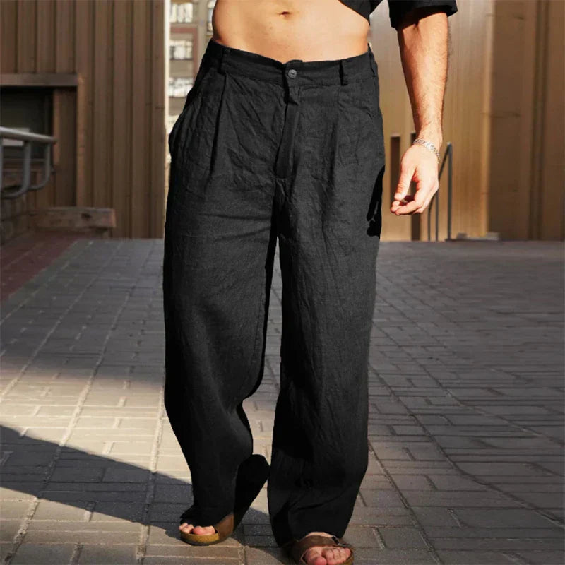 Amara | Stylish Linen Pants with Wide-Leg Design