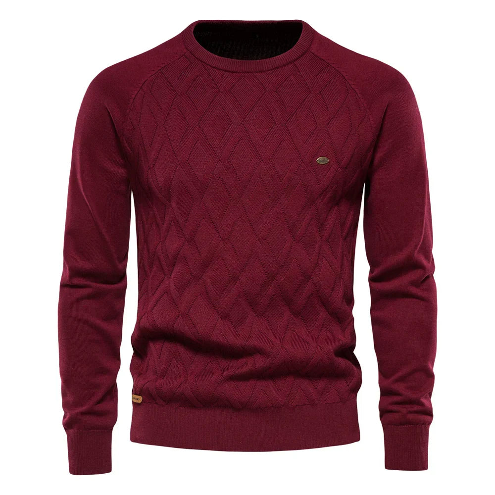 Noah | Timeless Men’s Sweater with Diamond Pattern