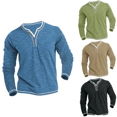 Ethan | Men’s Long Sleeve V-Neck Shirt
