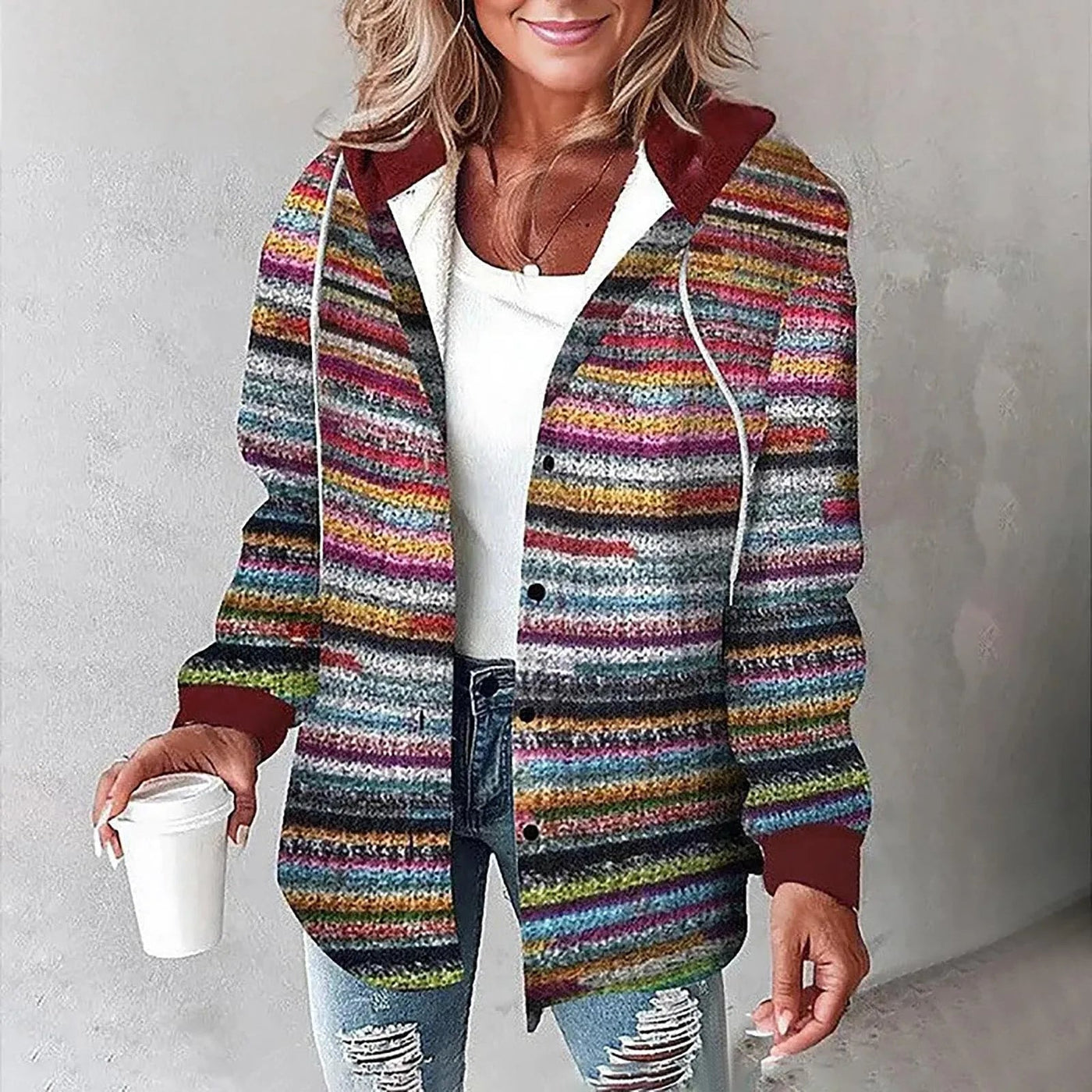 Martina | Warming Autumn Jacket with Stand-Up Collar
