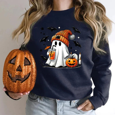 Lyra | Cozy Halloween Sweatshirt with Ghost Print