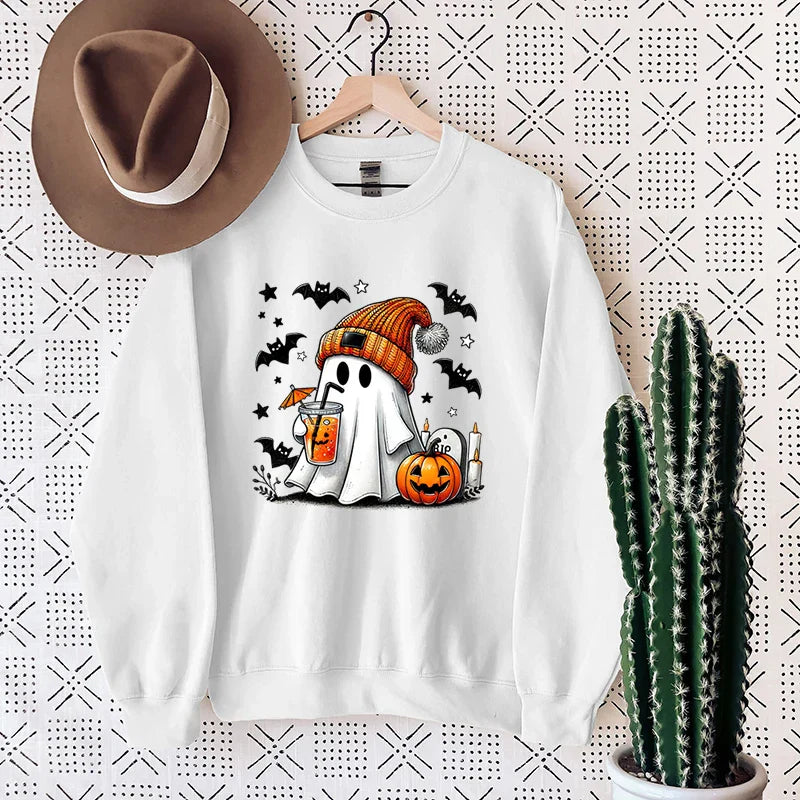 Lyra | Cozy Halloween Sweatshirt with Ghost Print