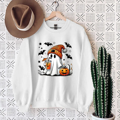 Lyra | Cozy Halloween Sweatshirt with Ghost Print