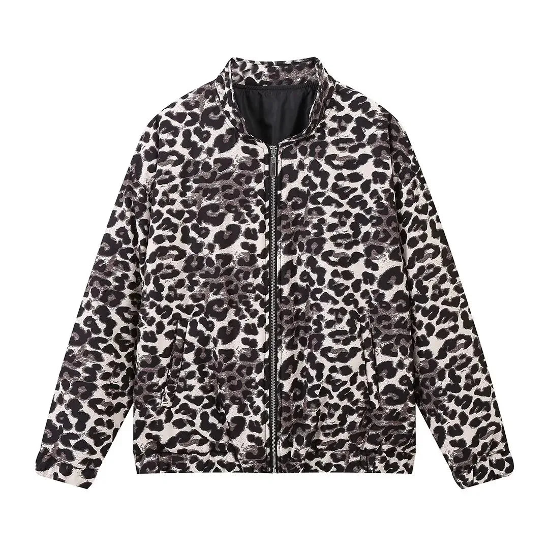 ISOLDE | Trendy Bomber Jacket in Modern Leopard Print