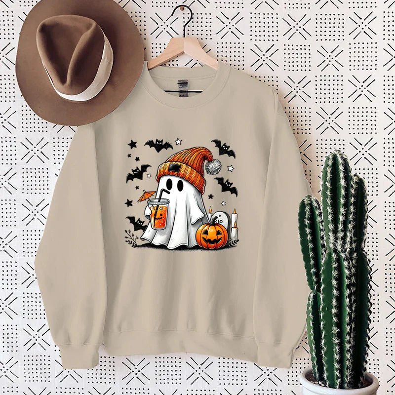 Lyra | Cozy Halloween Sweatshirt with Ghost Print