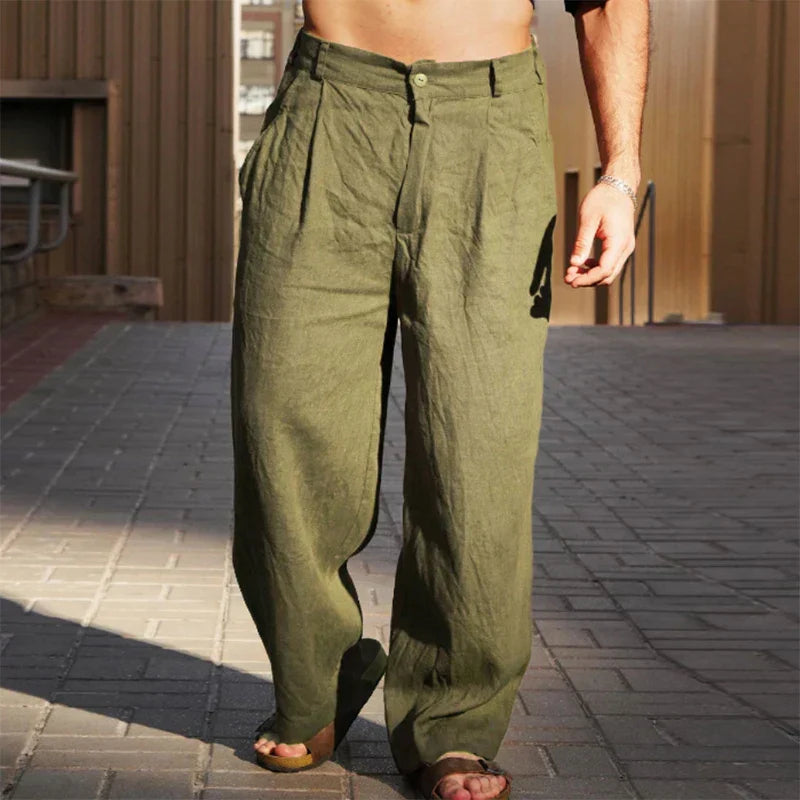 Amara | Stylish Linen Pants with Wide-Leg Design