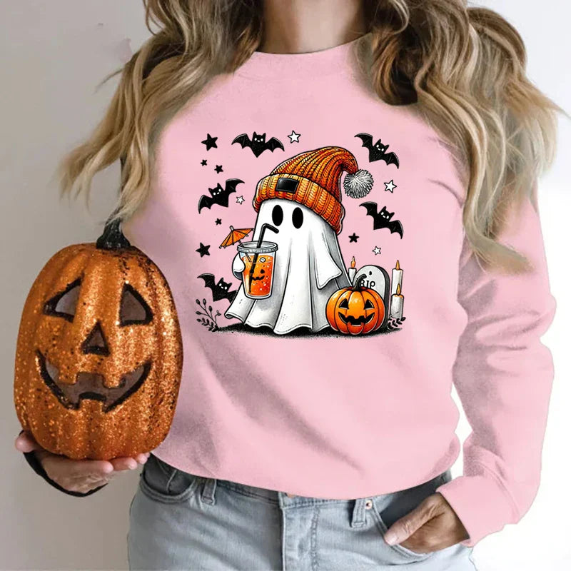 Lyra | Cozy Halloween Sweatshirt with Ghost Print
