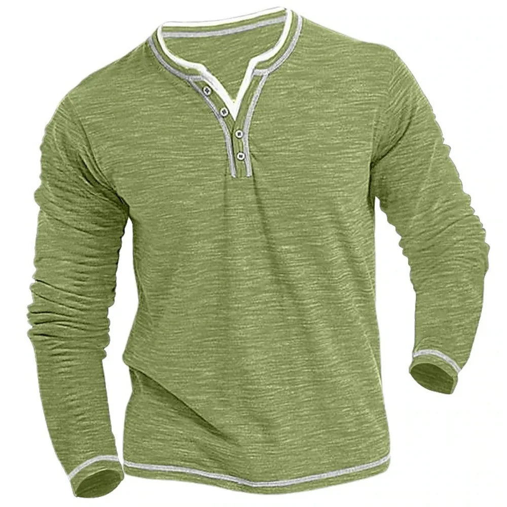 Ethan | Men’s Long Sleeve V-Neck Shirt