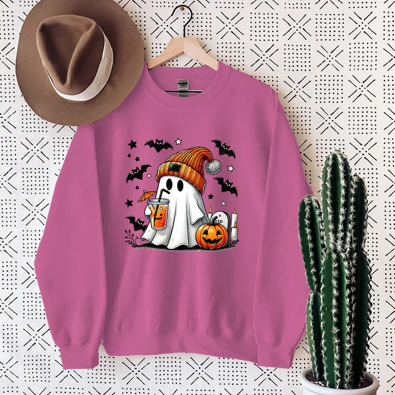 Lyra | Cozy Halloween Sweatshirt with Ghost Print