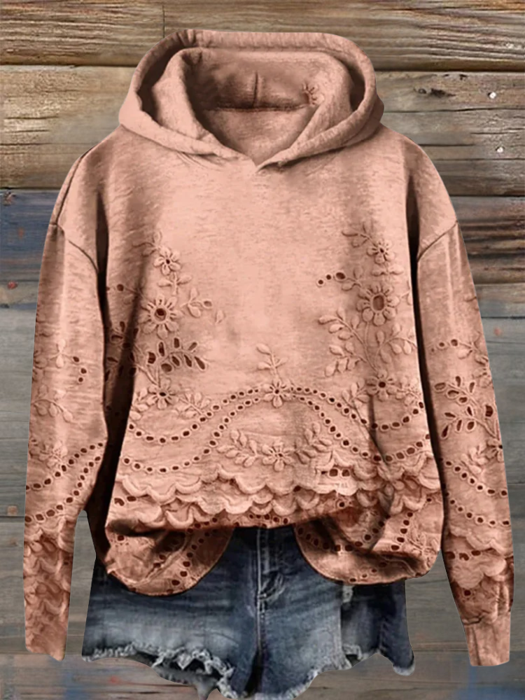 Clara | Comfortable Hoodie with Delicate Floral Embroidery