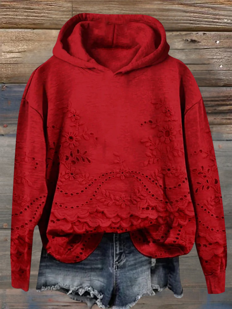 Clara | Comfortable Hoodie with Delicate Floral Embroidery