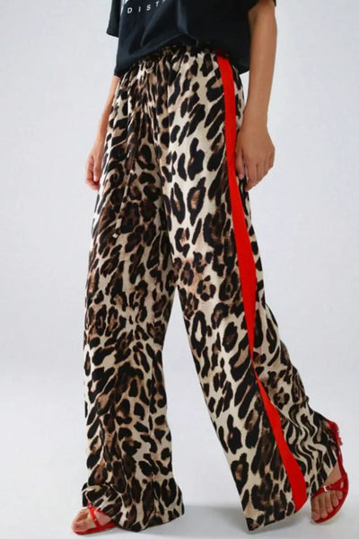 SELINA | Stylish Pants with Leopard Print and Stripes