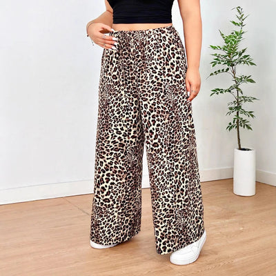 AMARA | Wide-Leg Pants in Modern Leopard Print