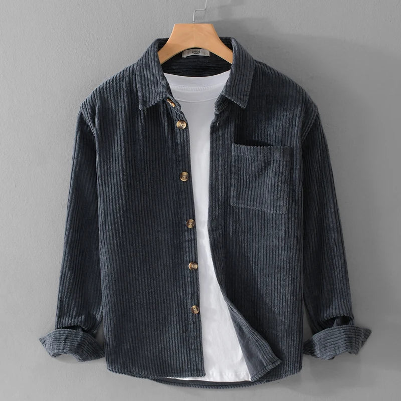 Darian | Modern Cord Shirt with Classic Button Front