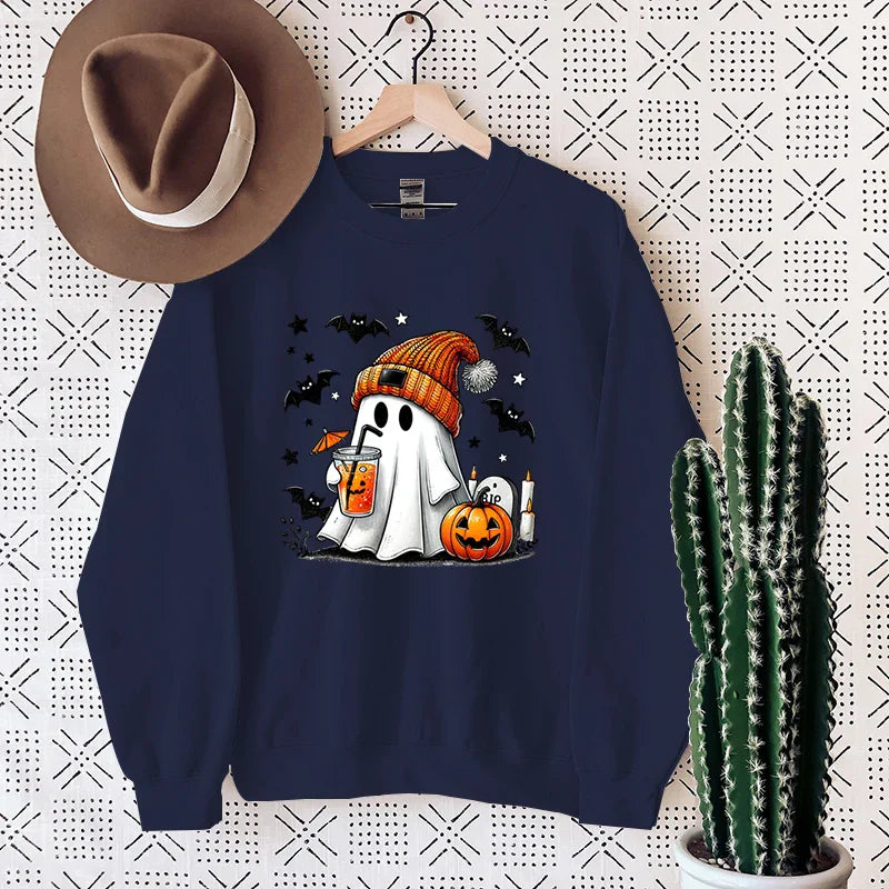 Lyra | Cozy Halloween Sweatshirt with Ghost Print