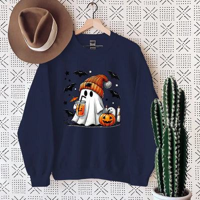 Lyra | Cozy Halloween Sweatshirt with Ghost Print