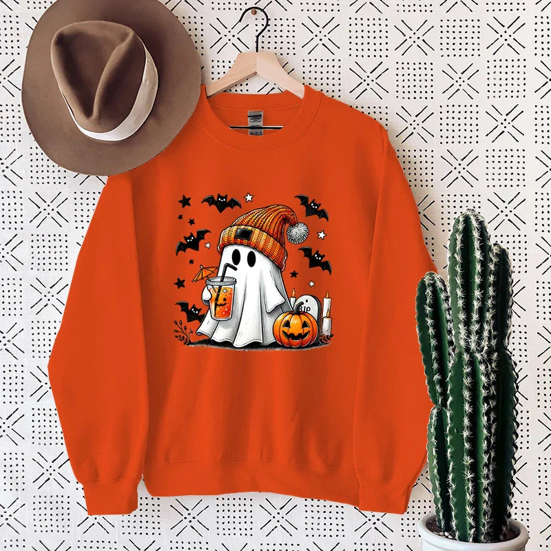 Lyra | Cozy Halloween Sweatshirt with Ghost Print