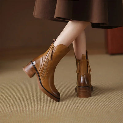 Clara | Leather Ankle Boots with Timeless Silhouette