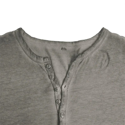 Henley Long Sleeve Shirt with Button Placket for Men