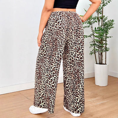 AMARA | Wide-Leg Pants in Modern Leopard Print