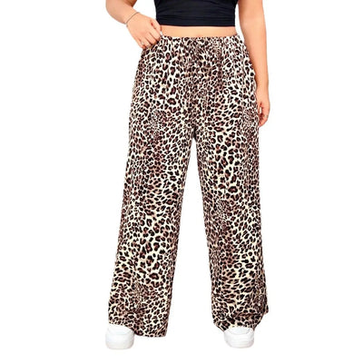 AMARA | Wide-Leg Pants in Modern Leopard Print