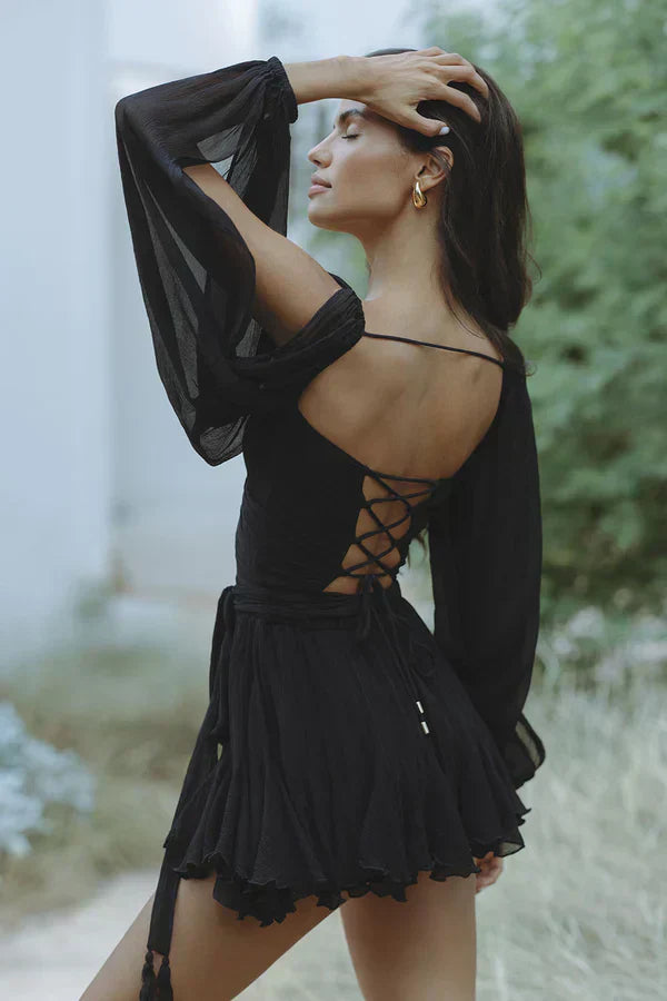 EMILIA | Feminine Mini Dress with Balloon Sleeves
