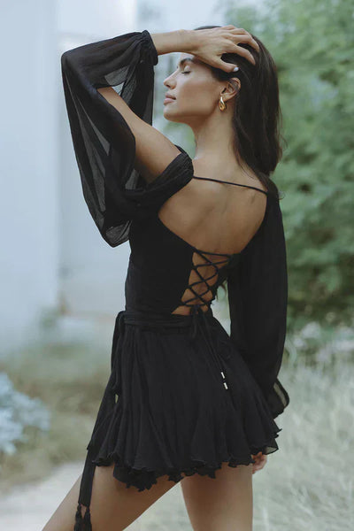 EMILIA | Feminine Mini Dress with Balloon Sleeves