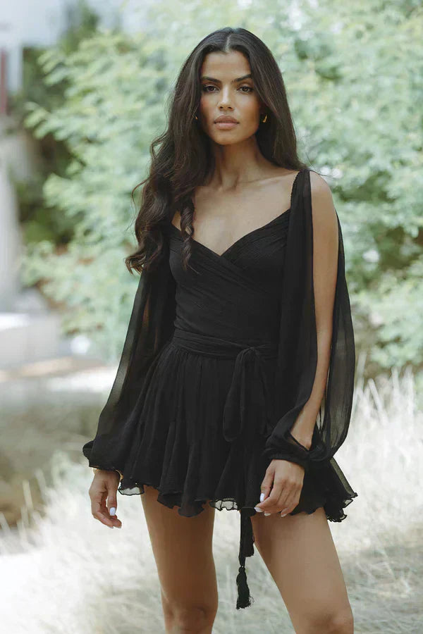EMILIA | Feminine Mini Dress with Balloon Sleeves