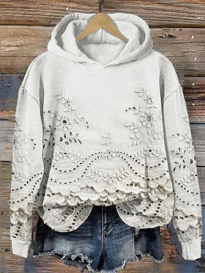 Clara | Comfortable Hoodie with Delicate Floral Embroidery