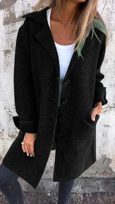 Ivanka | Long Coat with Cuffs in Casual Look