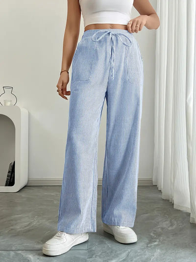 CELESTE | Elegant Striped Pants with Functional Pockets