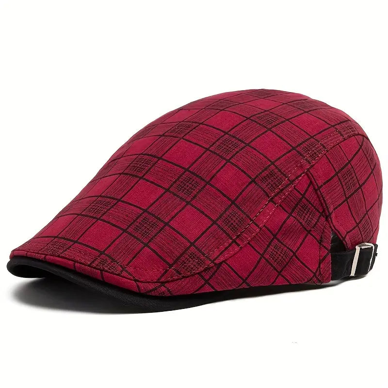 THÉO | Adjustable Vintage Beret with Checkered Pattern
