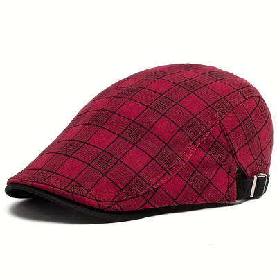 THÉO | Adjustable Vintage Beret with Checkered Pattern