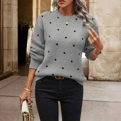 Elena | Stylish Knit Sweater with Modern Dot Pattern