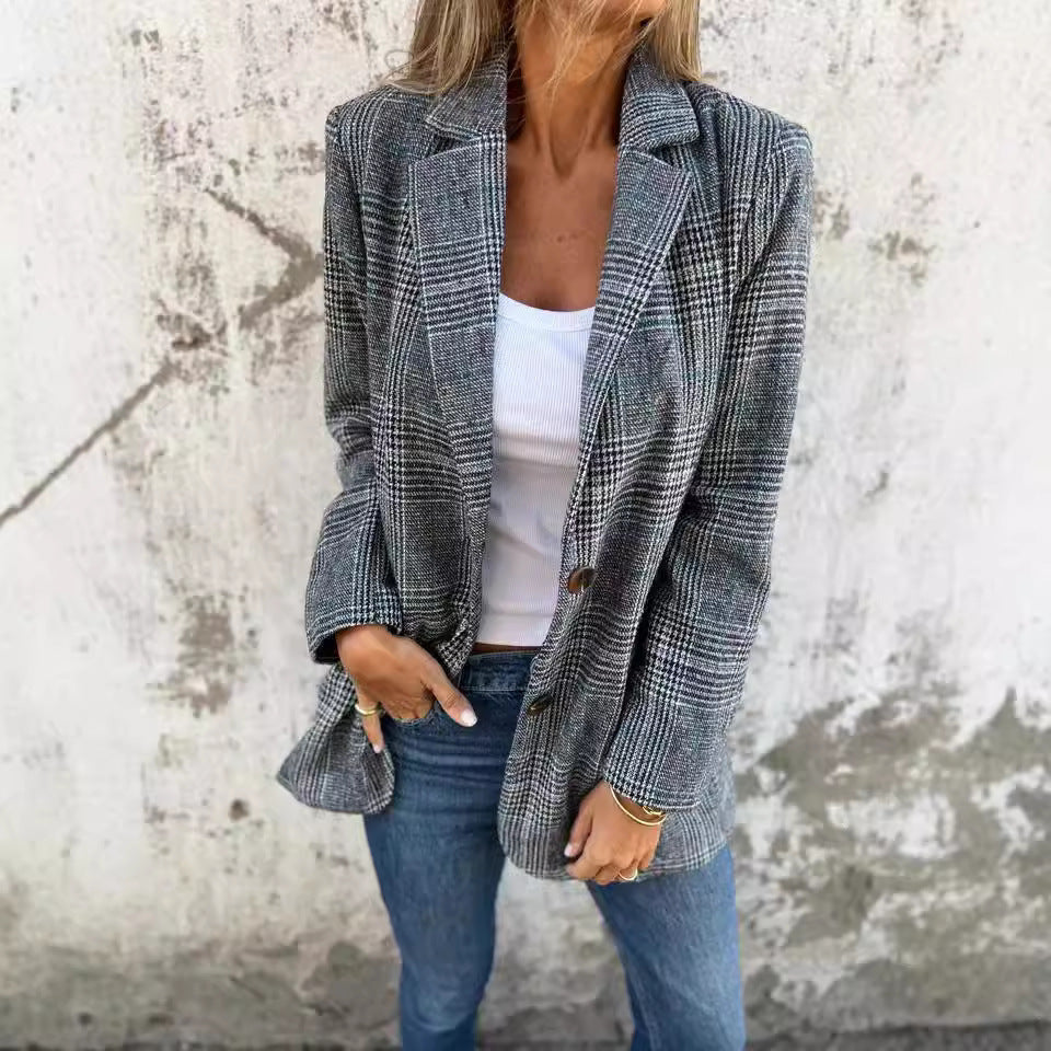 Juliette | Elegant Women's Blazer with Classic Houndstooth Pattern