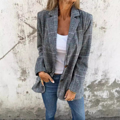 Juliette | Elegant Women's Blazer with Classic Houndstooth Pattern
