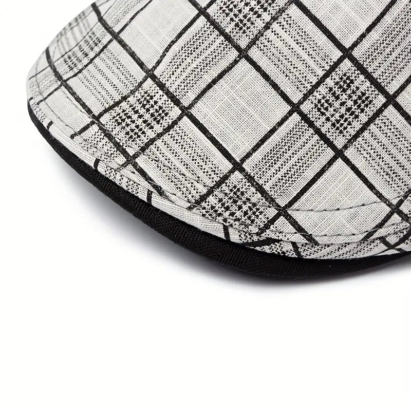 THÉO | Adjustable Vintage Beret with Checkered Pattern